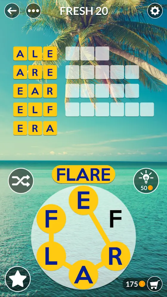 Zrzut ekranu z gry Wordscapes Uncrossed